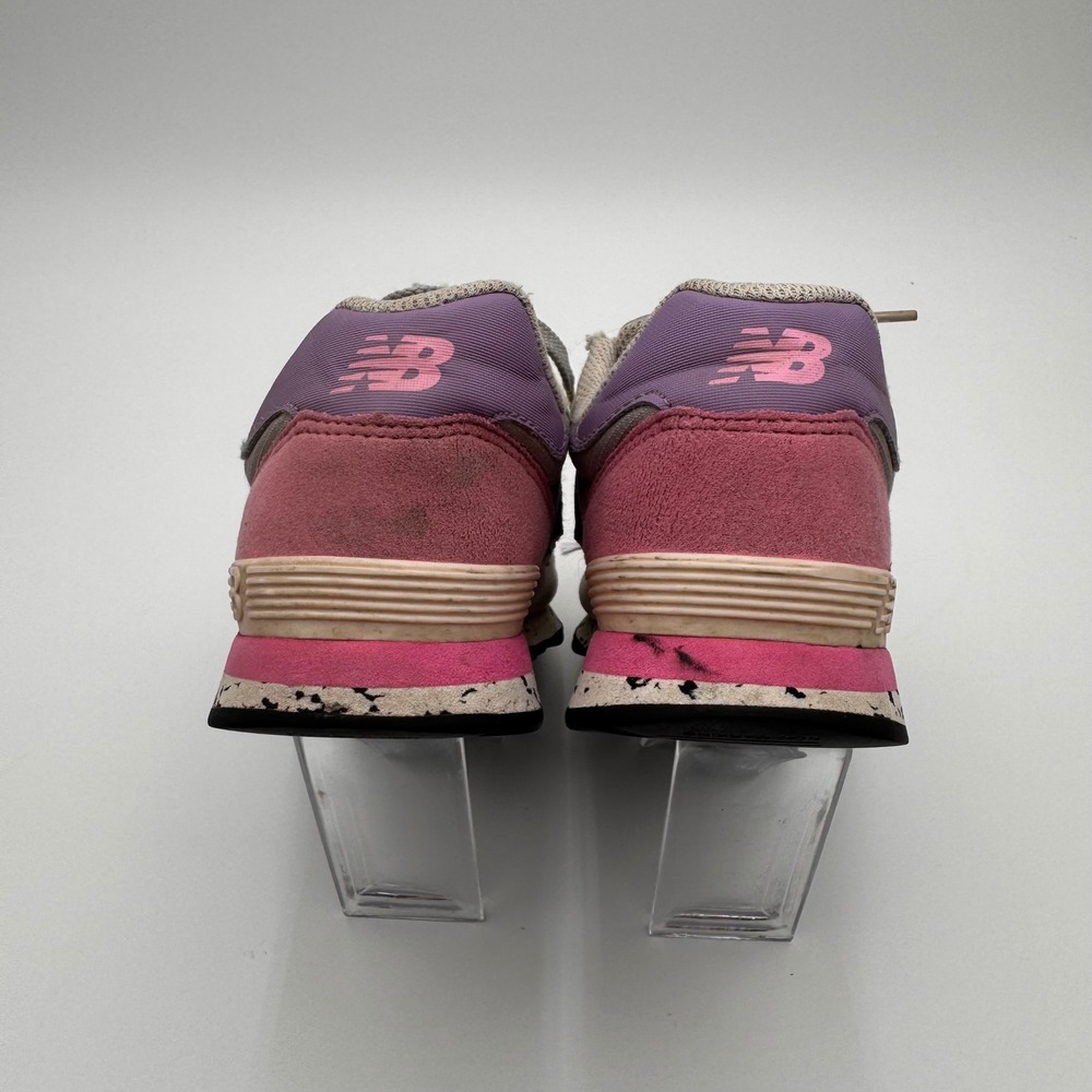 New Balance 515 Kids Sneakers Grey Pink Purple Speckled Midsole Athletic Shoes - Picture 4 of 16